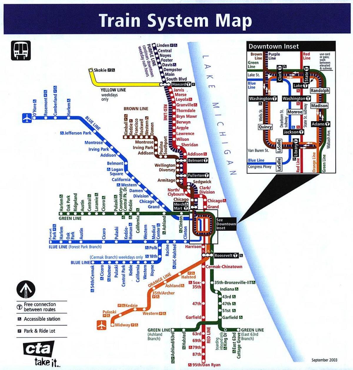 電車シカゴの地図