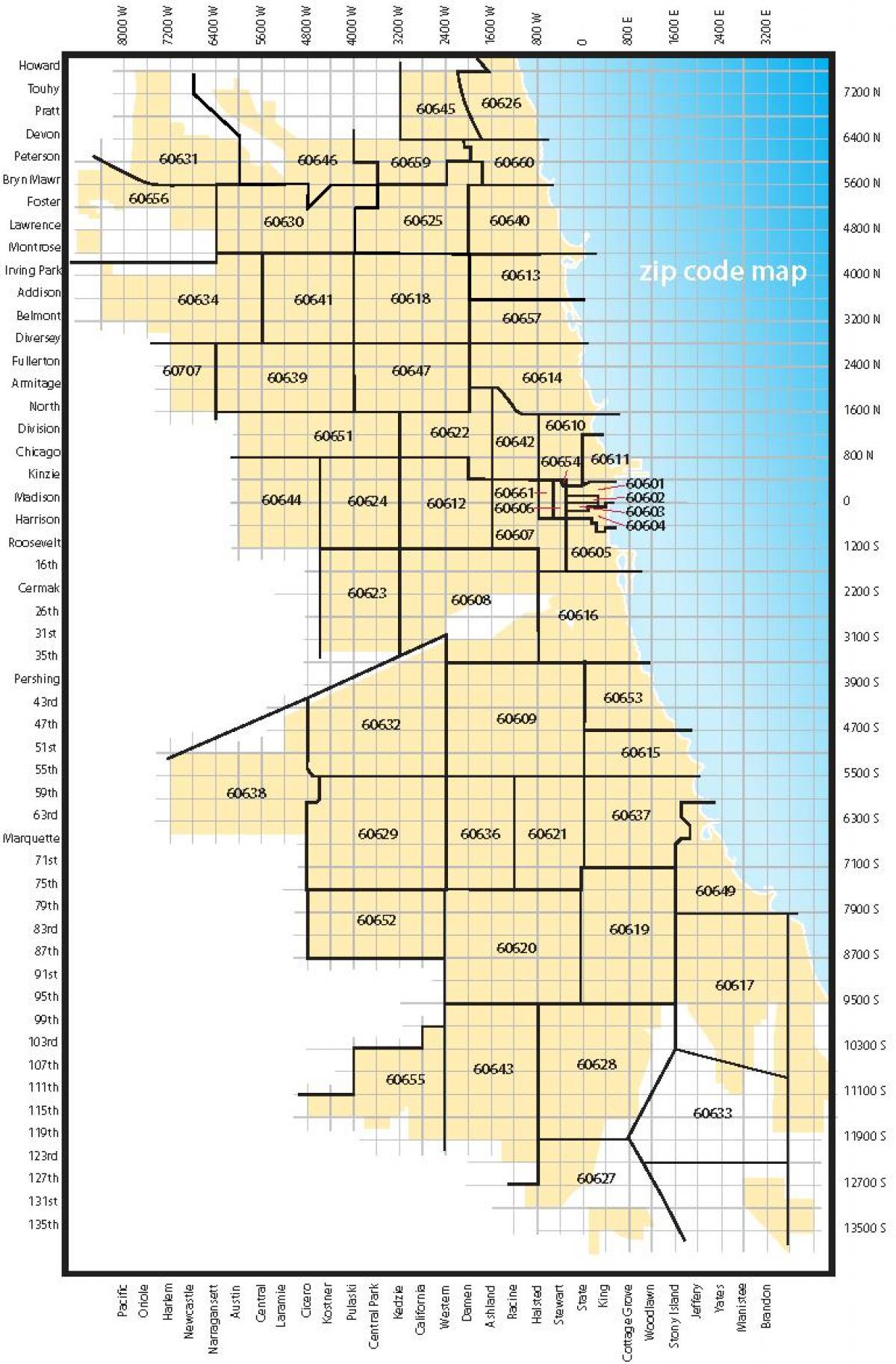 地図のシカゴzipコード