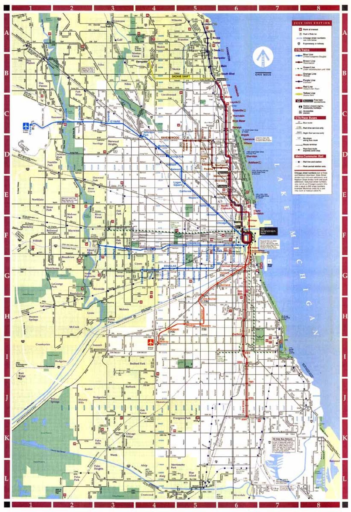 都市シカゴの地図
