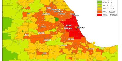 人口地図のシカゴ