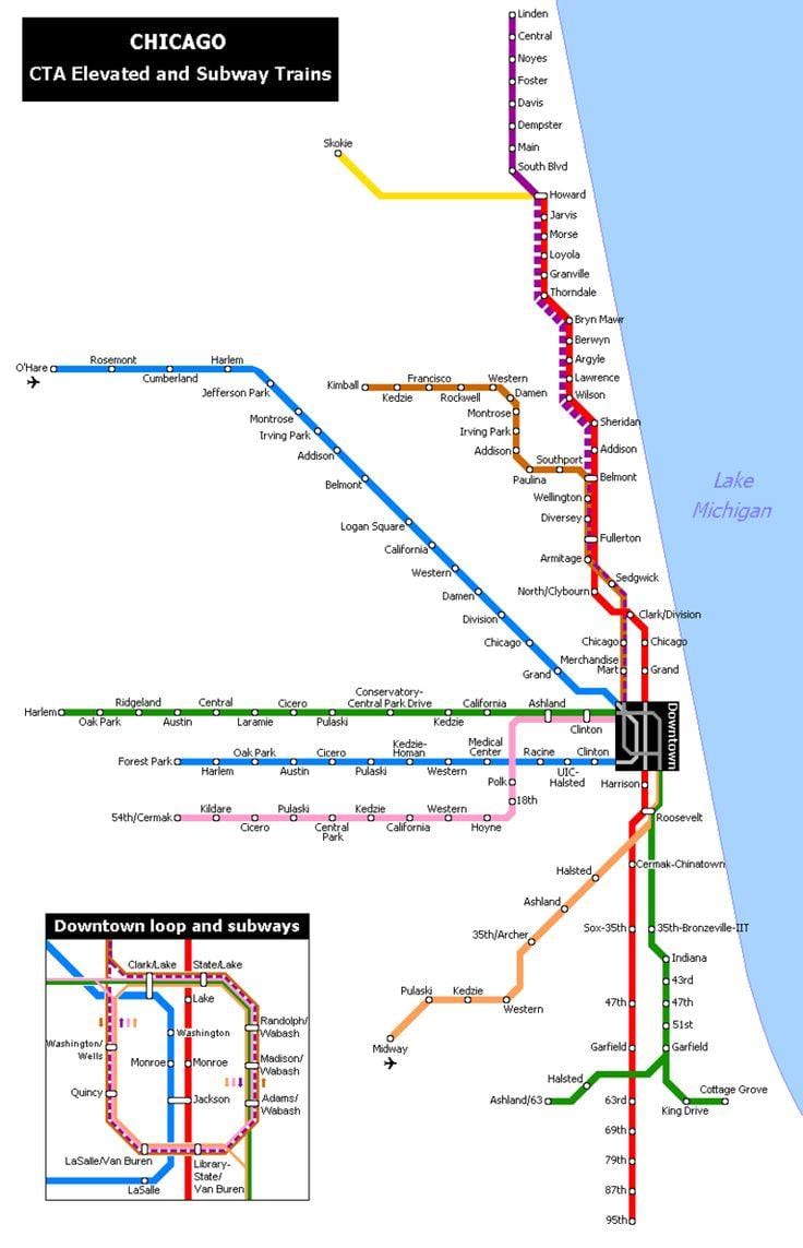 シカゴメトロ駅構内図