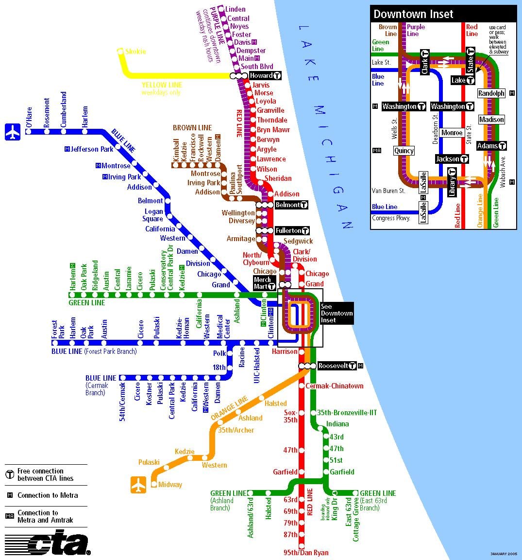 地下鉄シカゴ地図