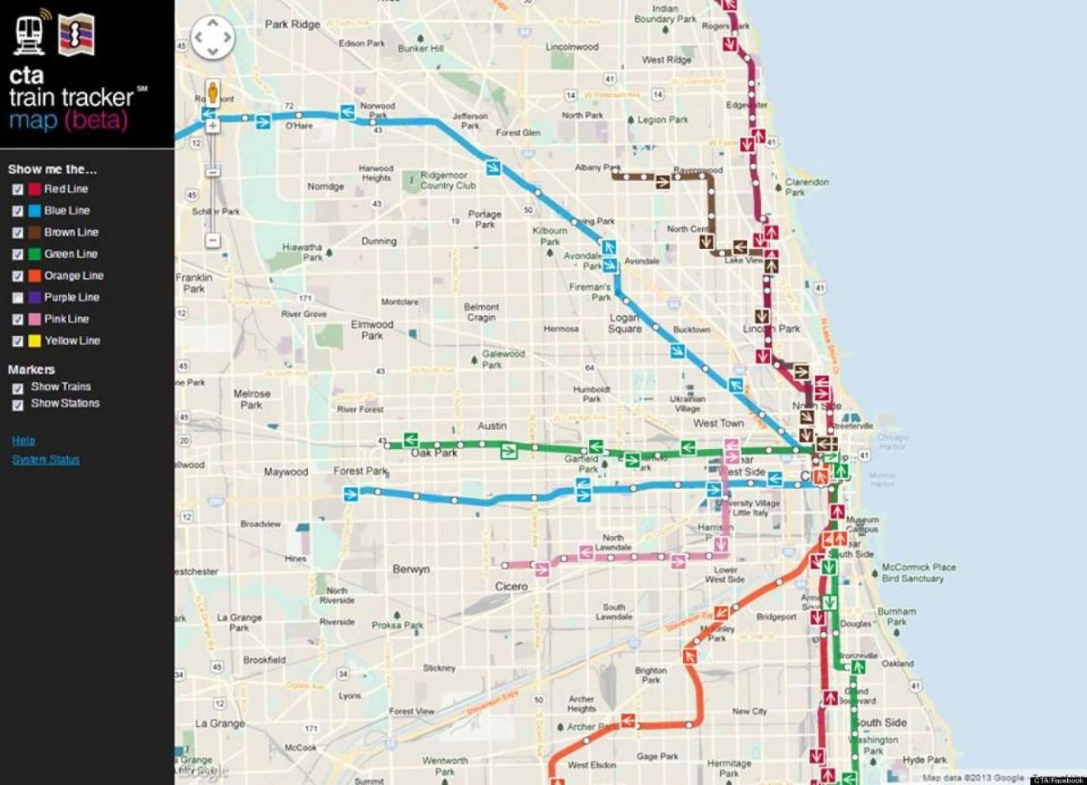 シカゴcta電車地図