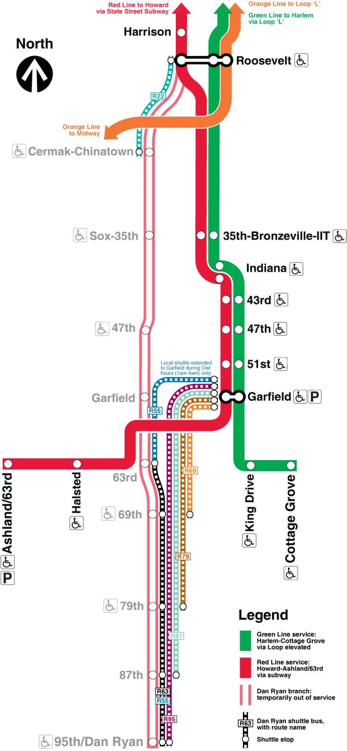 シカゴcta赤線地図