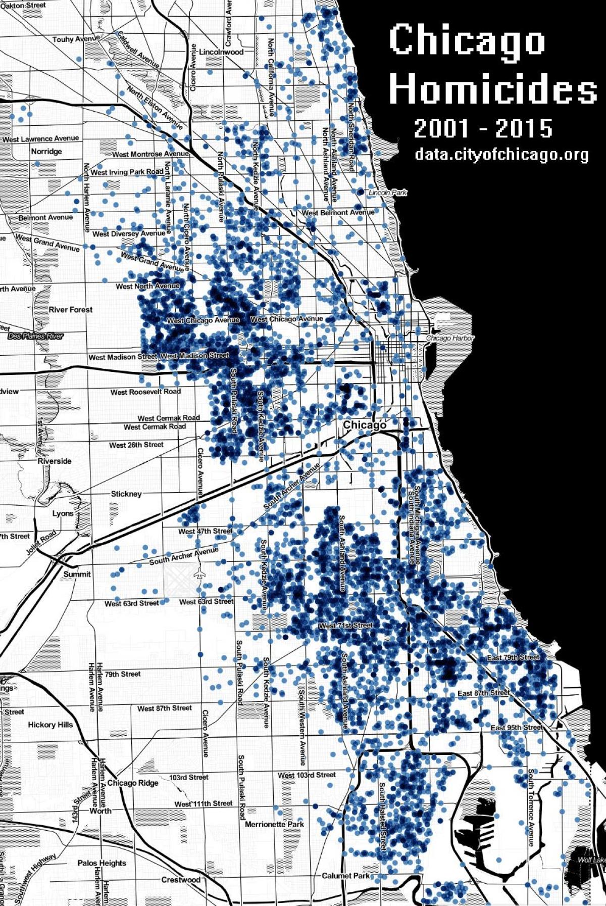 シカゴの殺人の地図