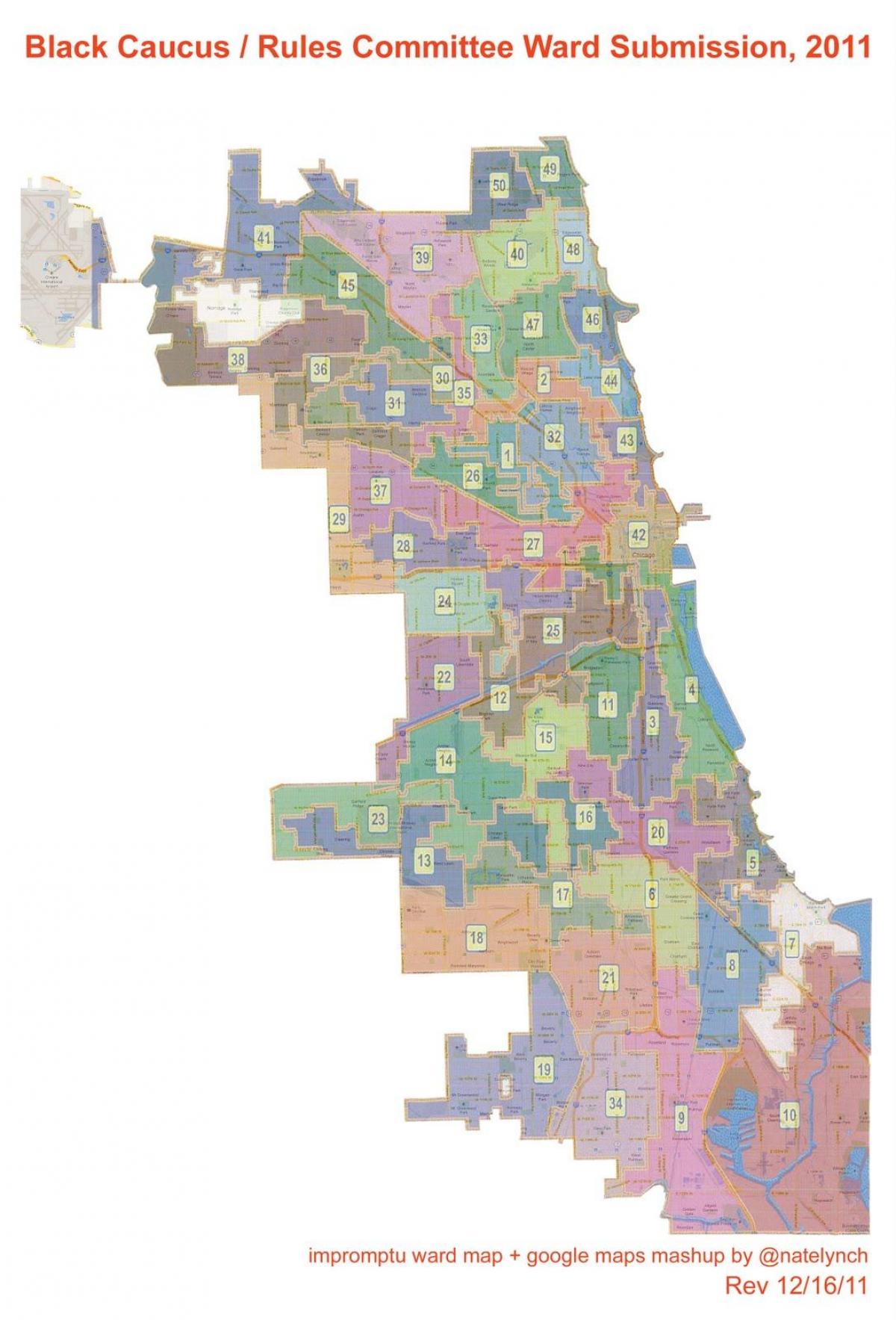 都市シカゴ区の地図