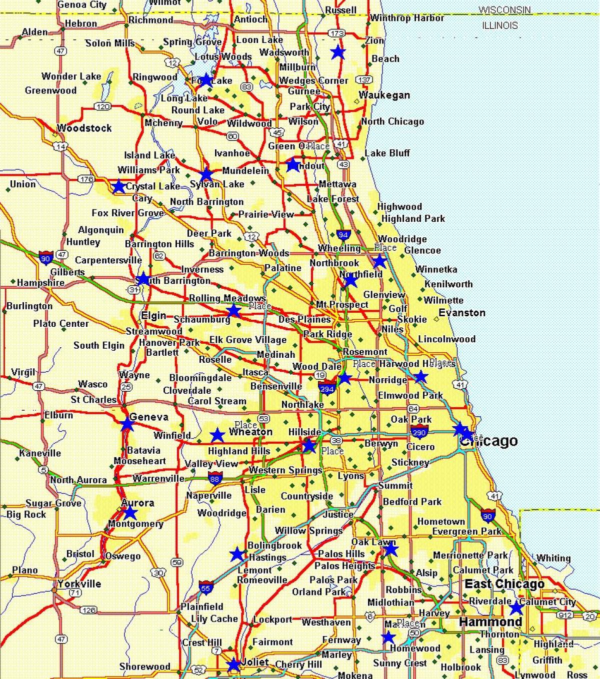 市内地図のシカゴ