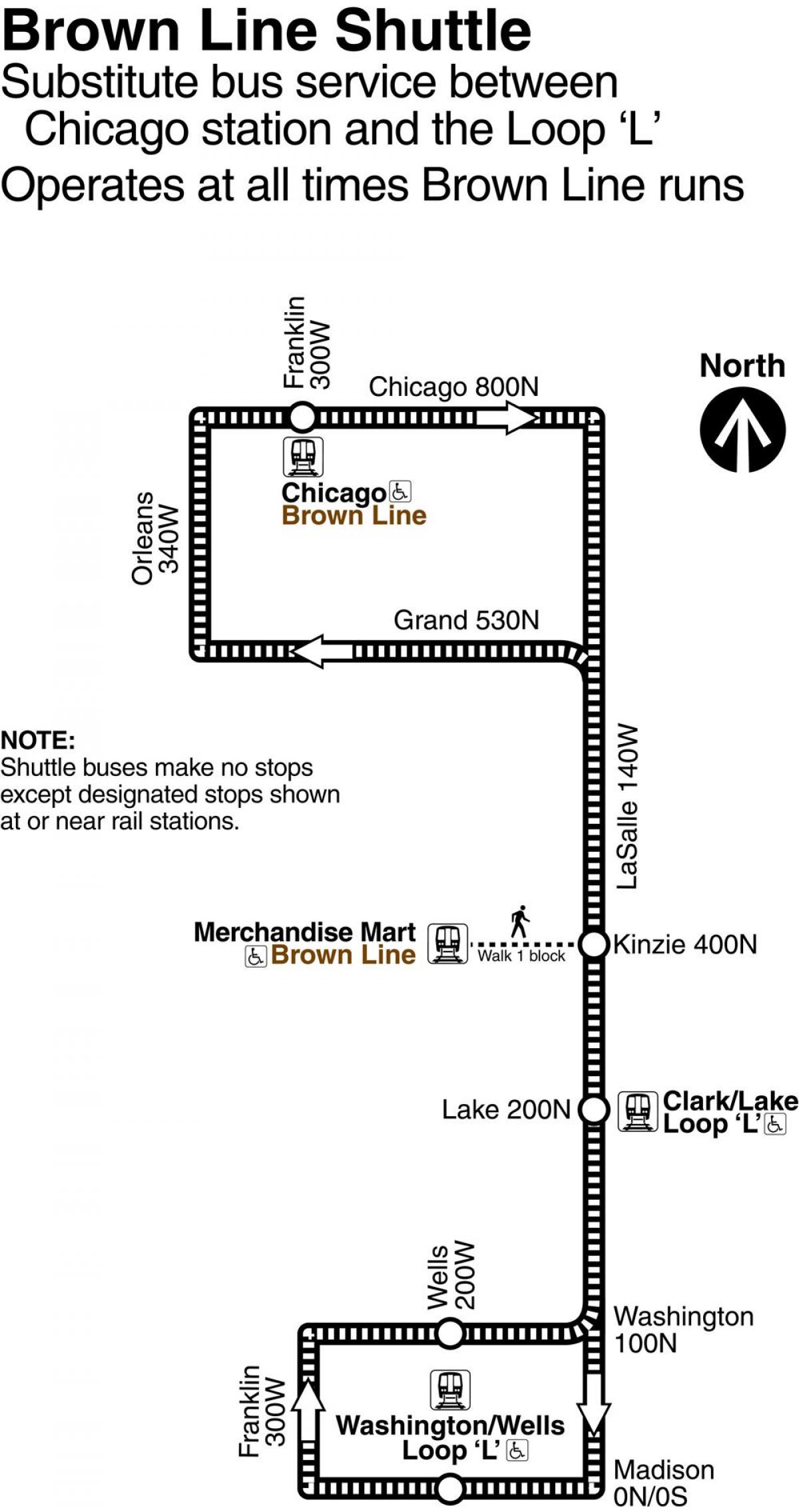 シカゴ茶色の線地図