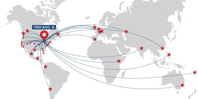 シカゴの世界地図