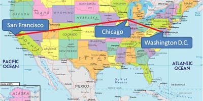 シカゴのアメリカの地図