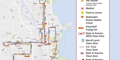 シカゴのマラソンレースの地図