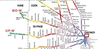 シカゴ地域の鉄道の地図