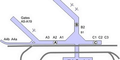 地図のシカゴミッドウェイエアポート