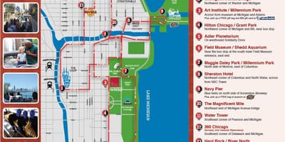 ファミリー向けホテシカゴツアーの地図