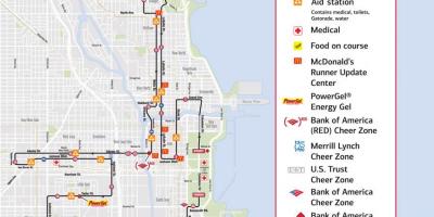 シカゴのマラソンレースの地図