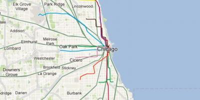 シカゴブルーライン路線図