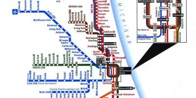 シカゴの電車システムの地図